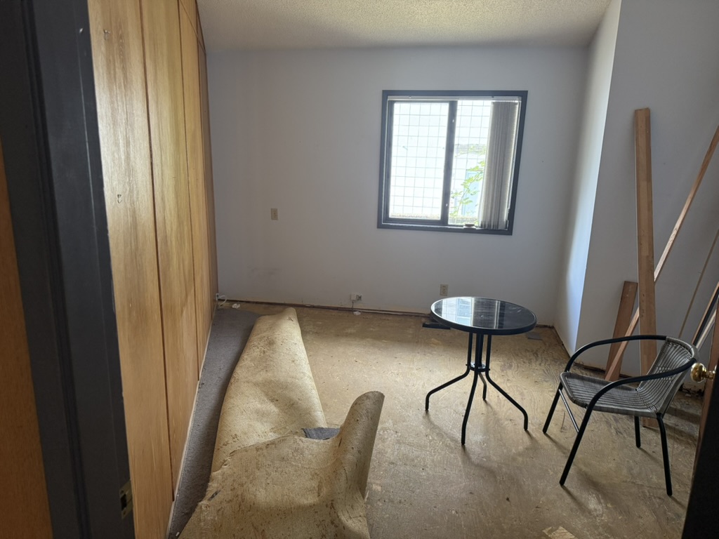 The third private treatment room with a window during renovation
